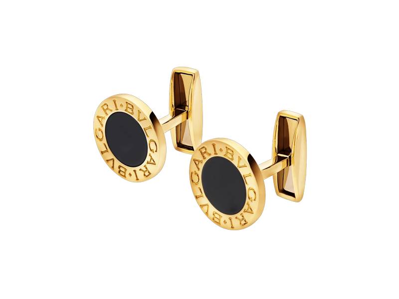 YELLOW GOLD CUFFLINKS WITH ONYX BULGARI BULGARI BULGARI 3222302